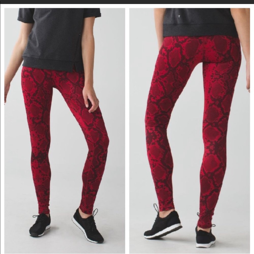 Lululemon Wunder Under Pant Full-On Luon Ziggy Snake Red Tide Cranberry Size 6